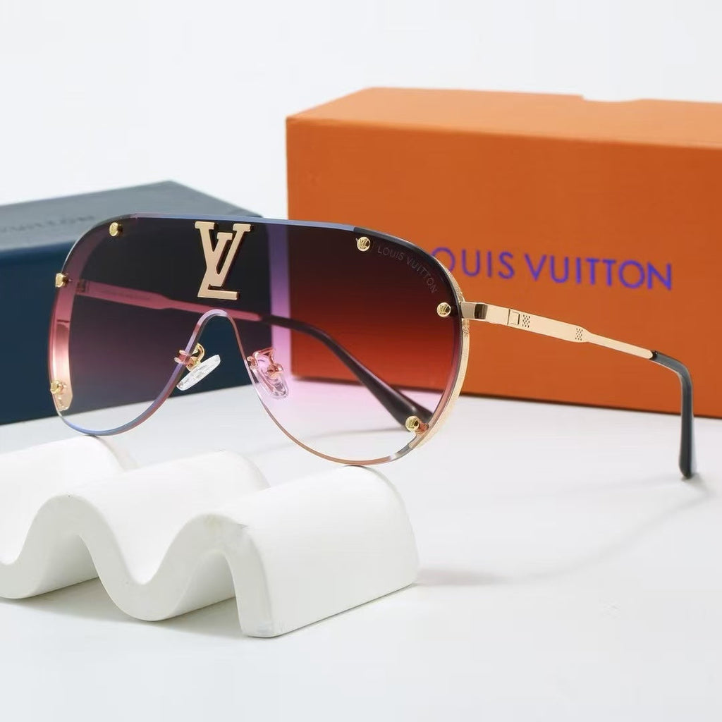 Louis vuitton Oversized. integrated metal trendy sunglasses Oval